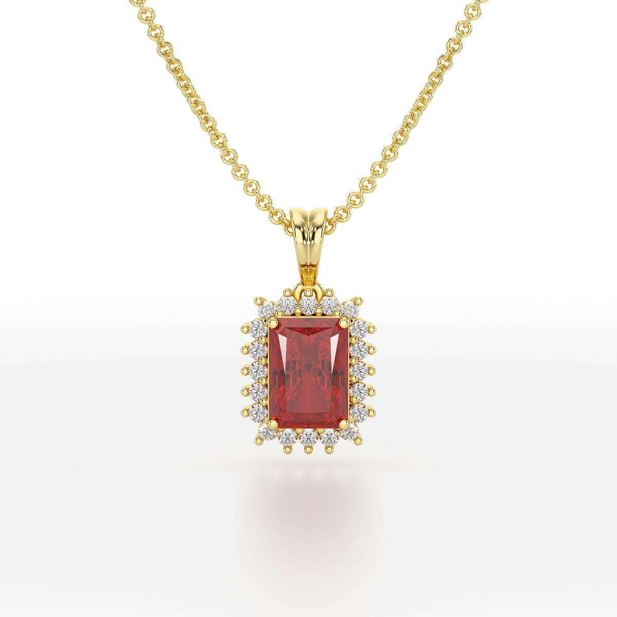 Emerald Ruby Sunburst Pendant