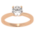 V Set Solitaire Ring Rose Gold Top View