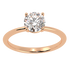 Modern Solitaire Ring Rose Gold Top View