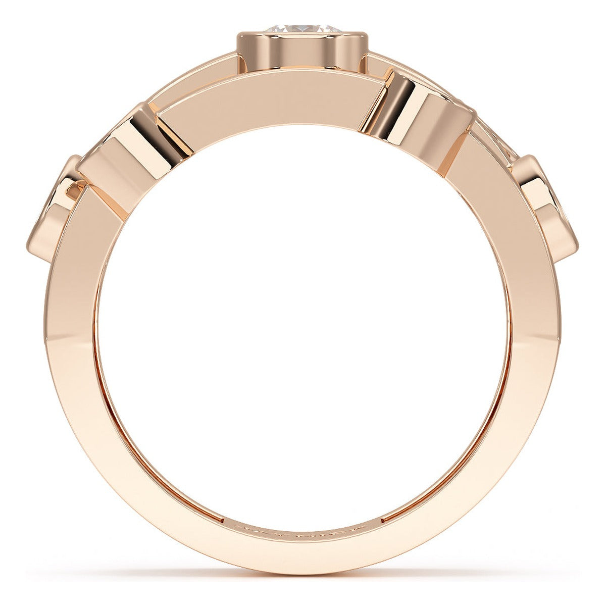 Bubble Seven Stone Ring in rose gold, flat view