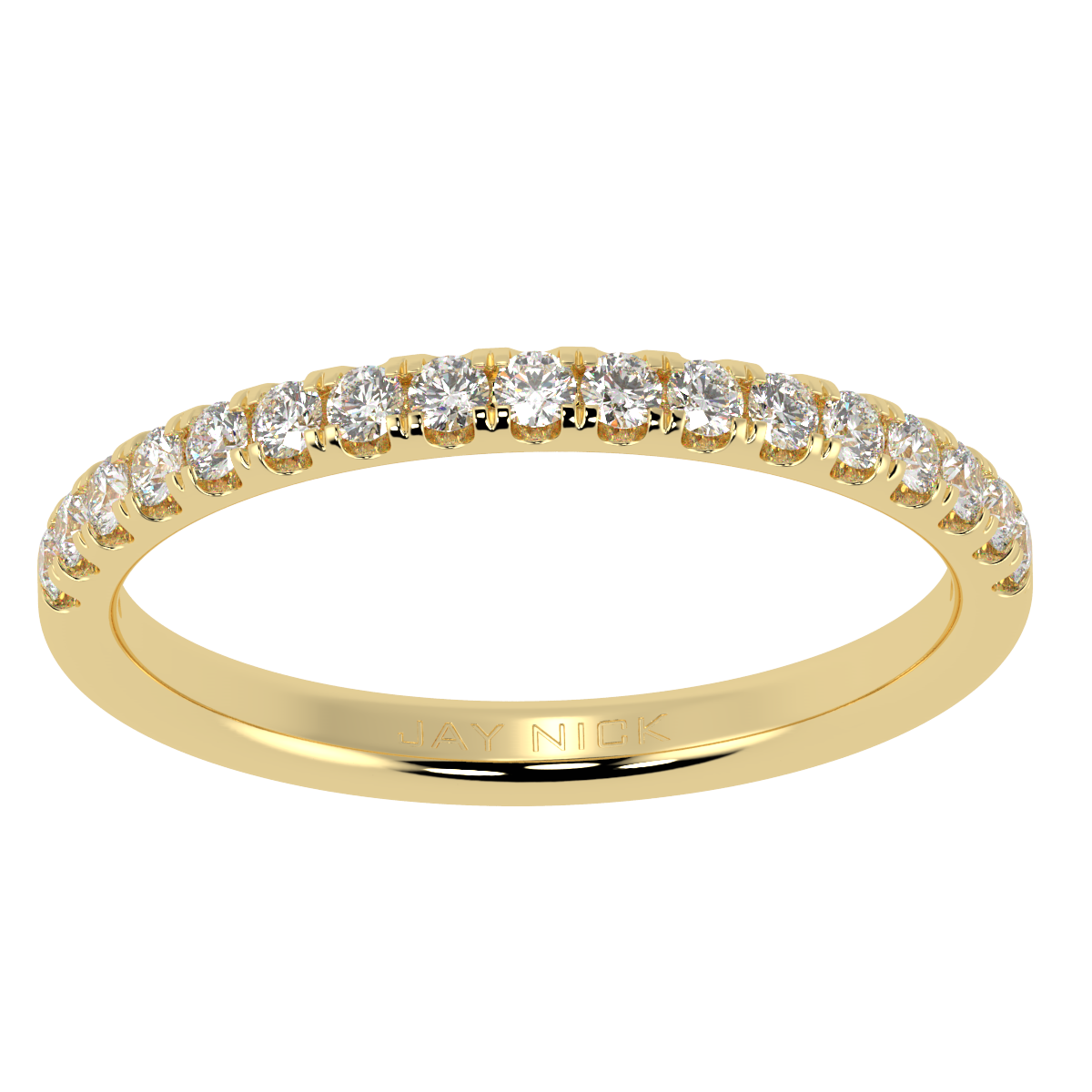 Petite Micro Set Half Eternity Ring in yellow gold, top view