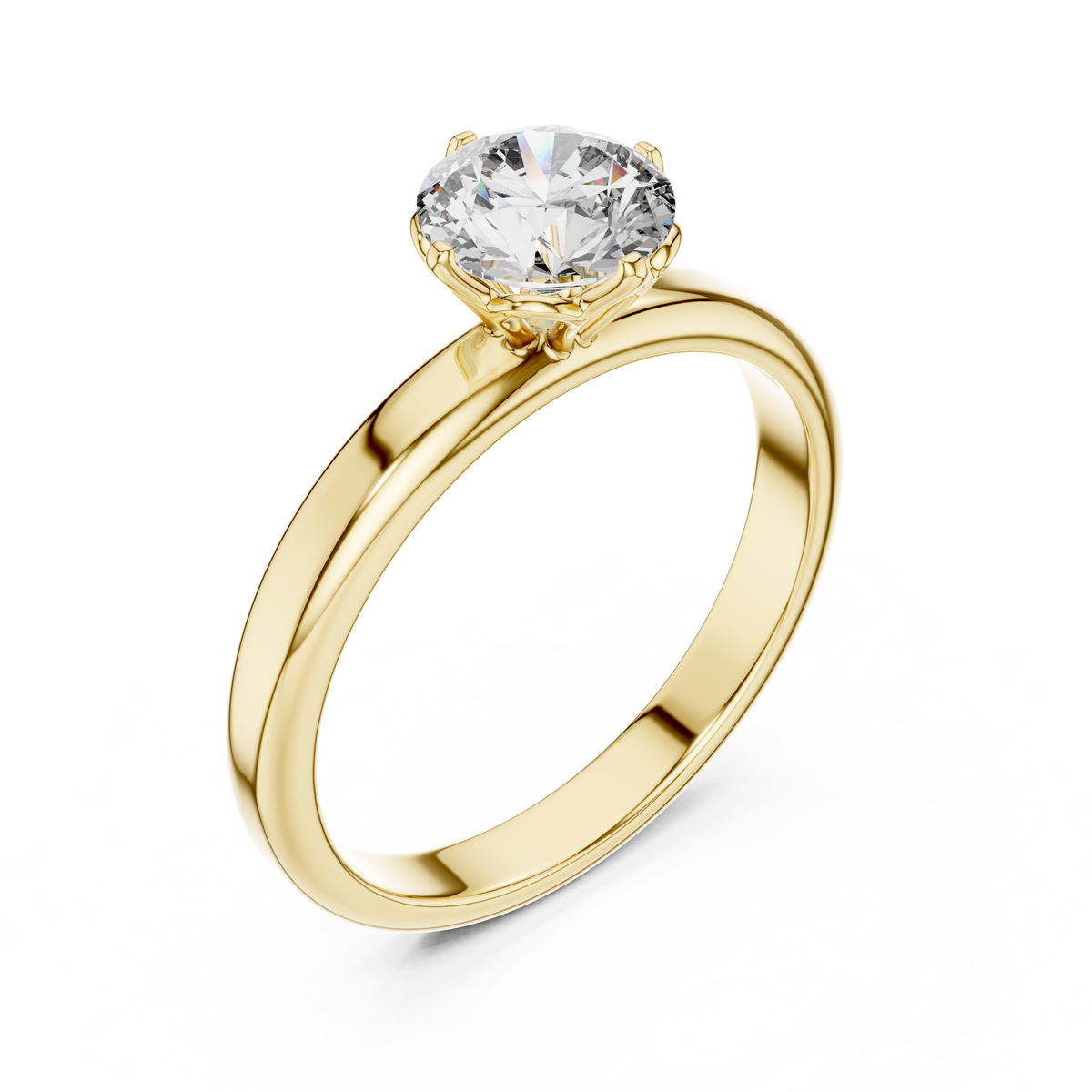 Petal Set Solitaire Ring
