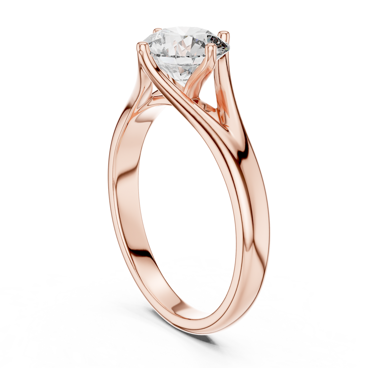 Compass Set Split Shank Solitaire Ring