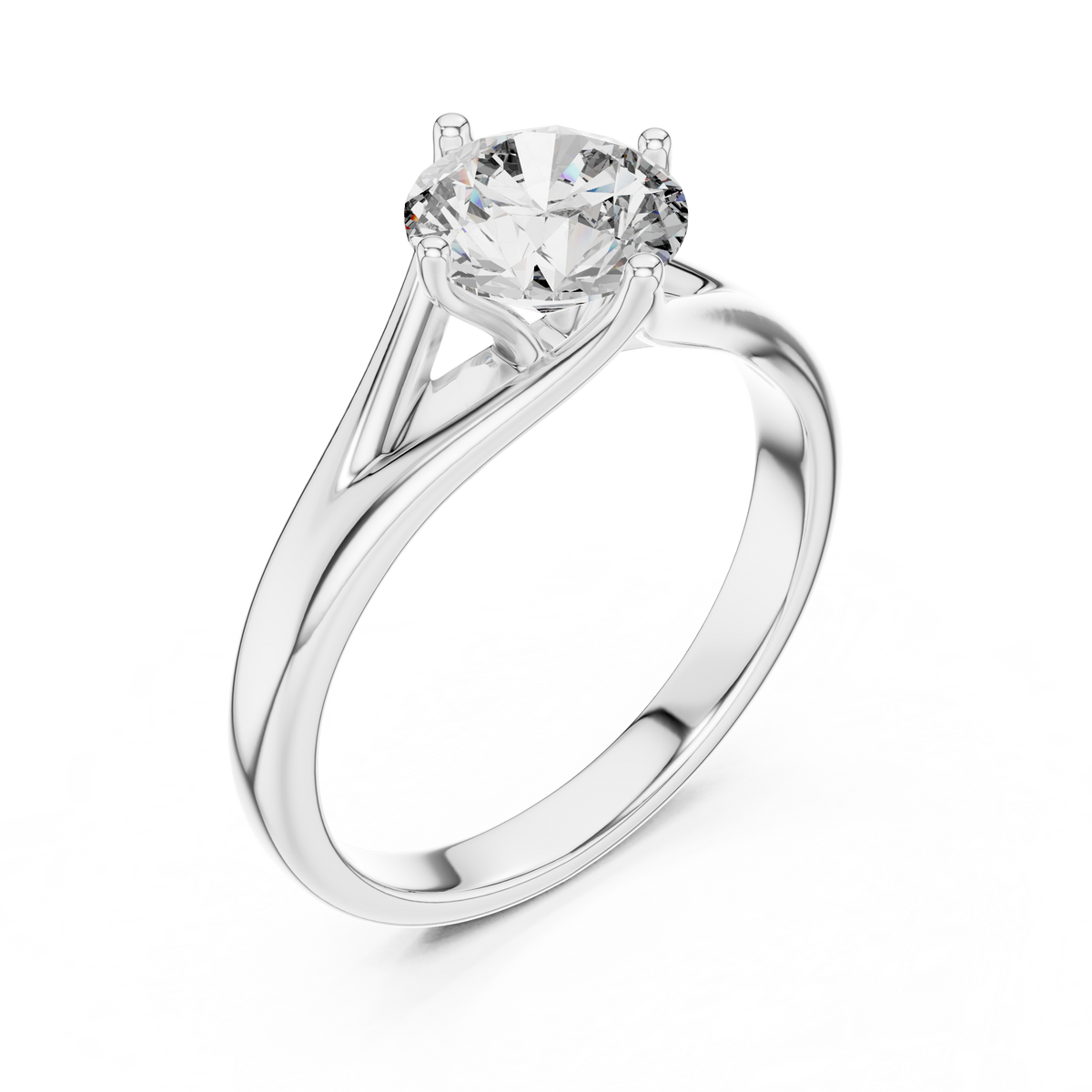 Compass Set Split Shank Solitaire Ring