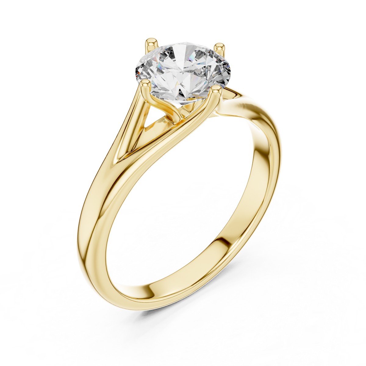 Compass Set Split Shank Solitaire Ring