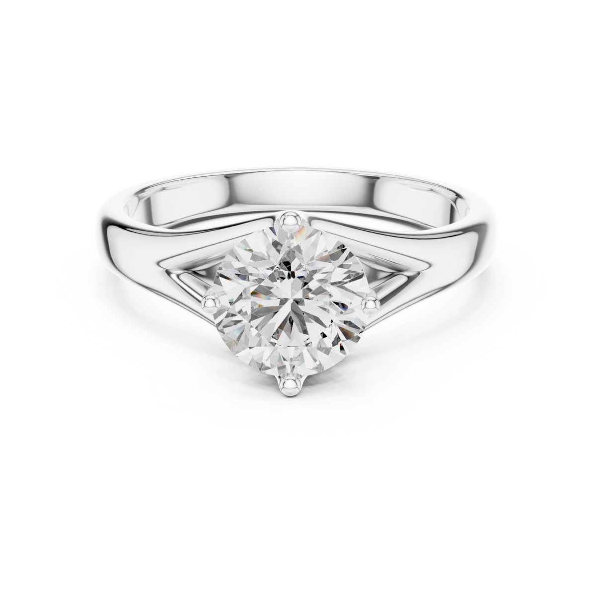 Compass Set Split Shank Solitaire Ring