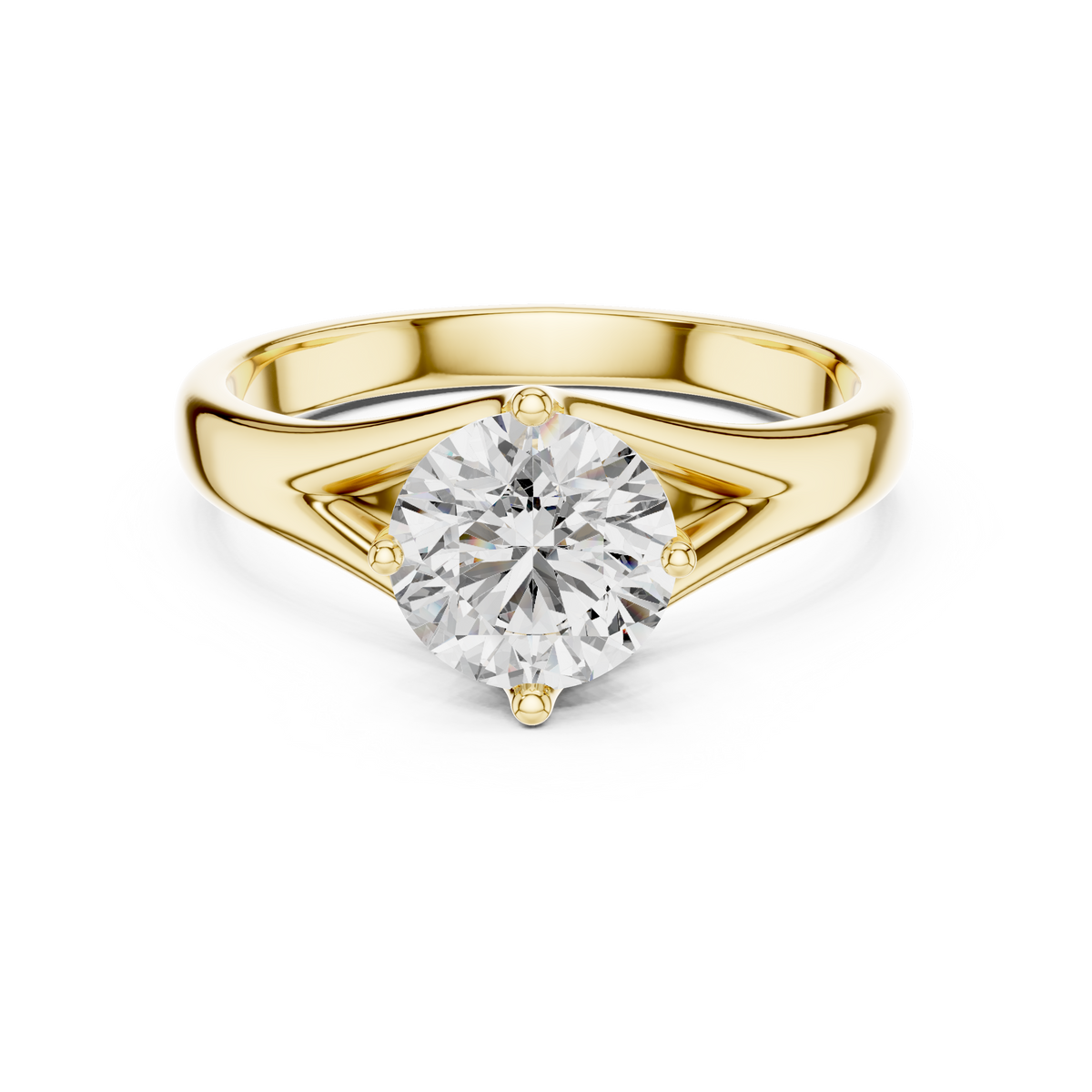 Compass Set Split Shank Solitaire Ring