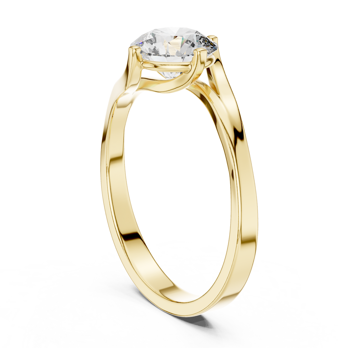 Swirl Set Solitaire Ring