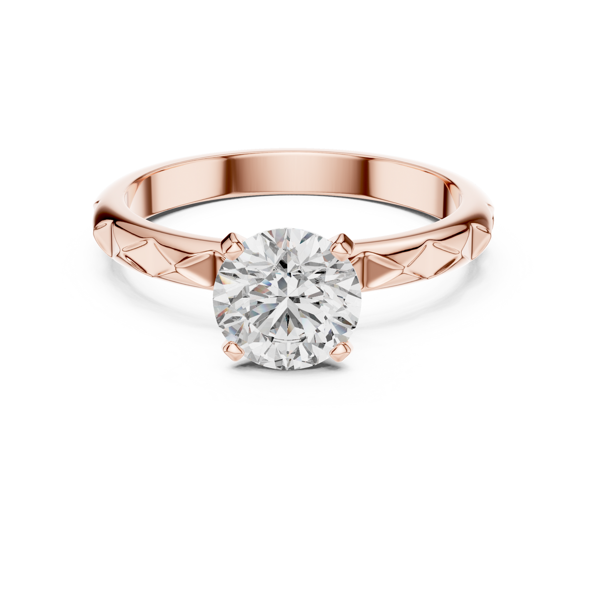 Geometric Solitaire Ring