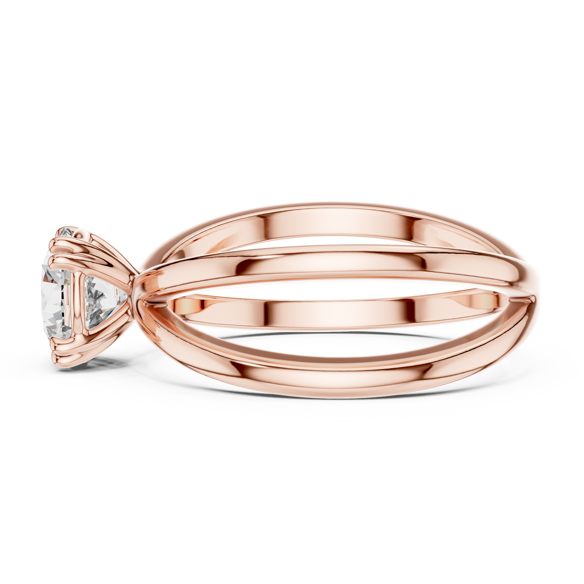 Crossover Solitaire Ring