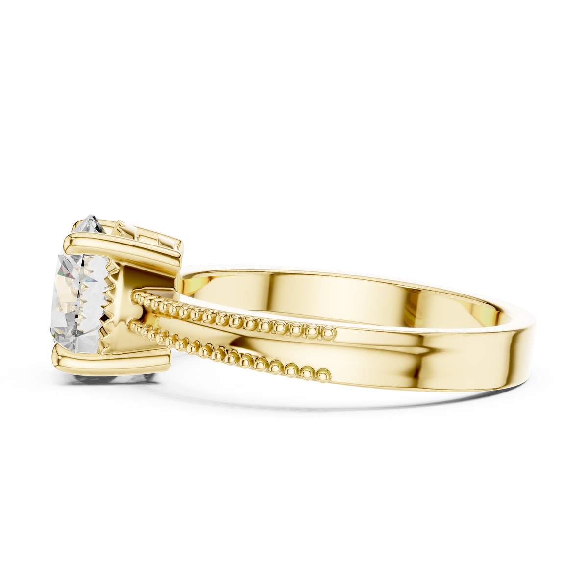 Double Beaded Solitaire Ring