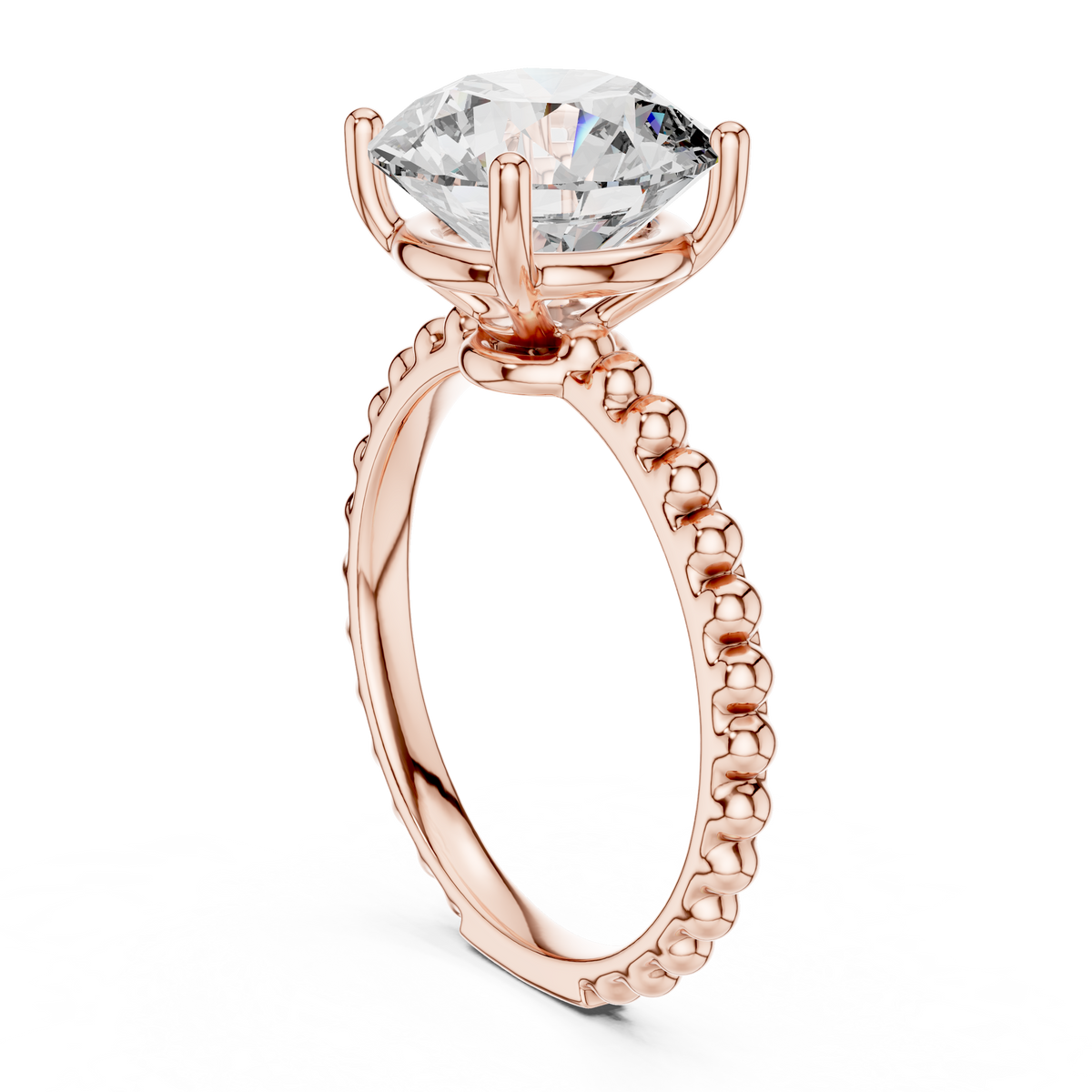 Ribbed Solitaire Ring