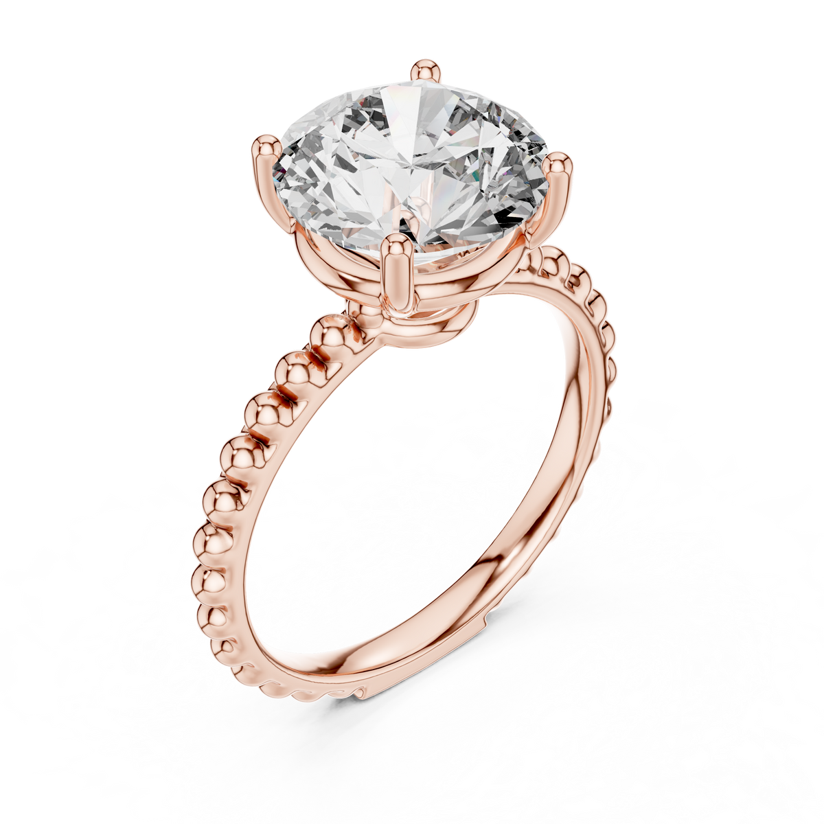 Ribbed Solitaire Ring