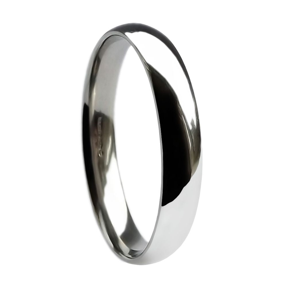 Light D Shape Wedding Band Platinum