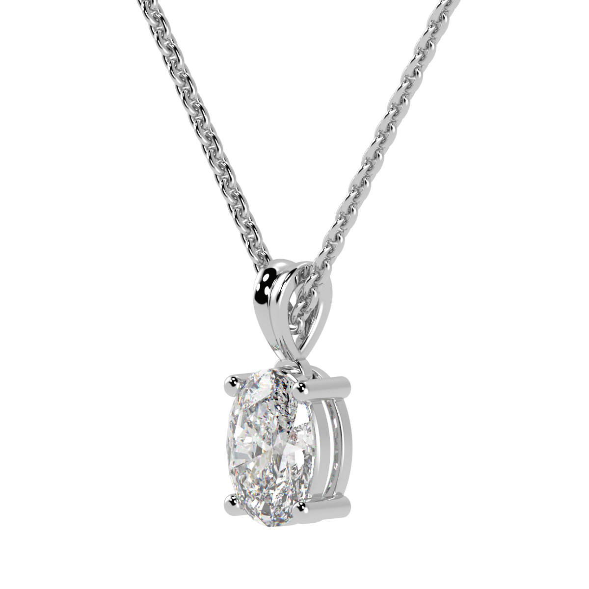 Oval Solitaire Pendant