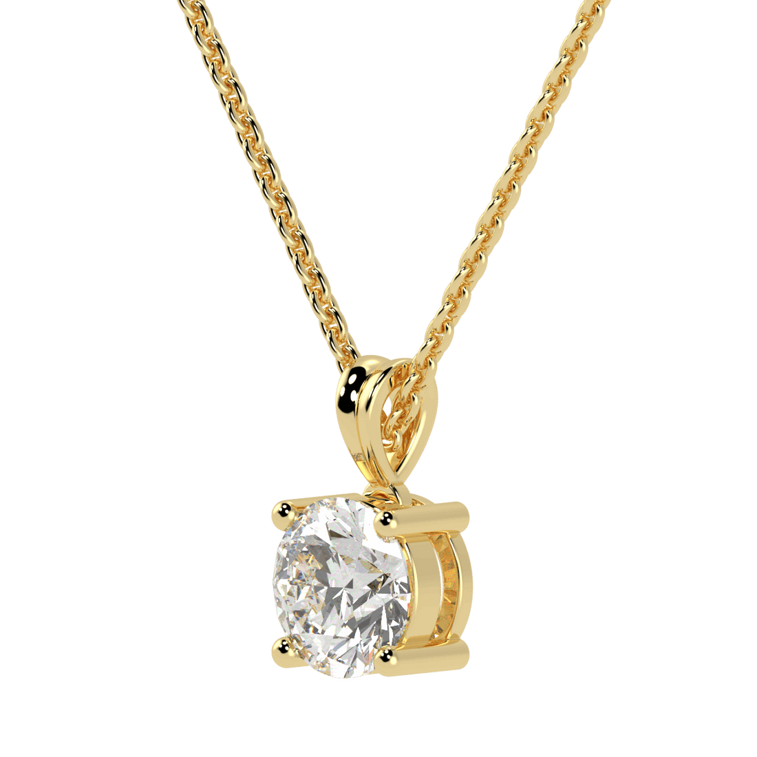 0.25ct Round Solitaire Pendant 18K Yellow Gold