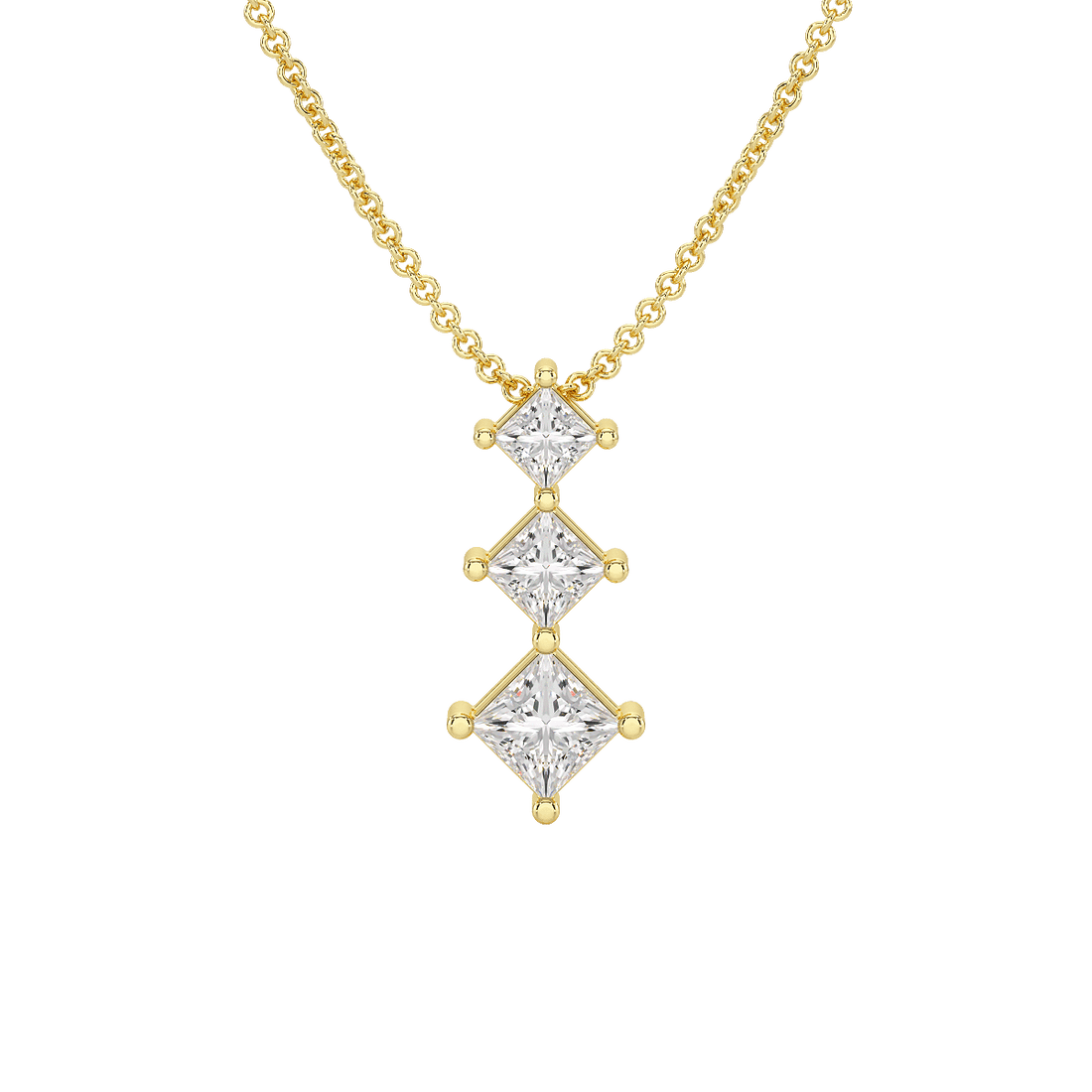 Princess Cut Graduated Pendant