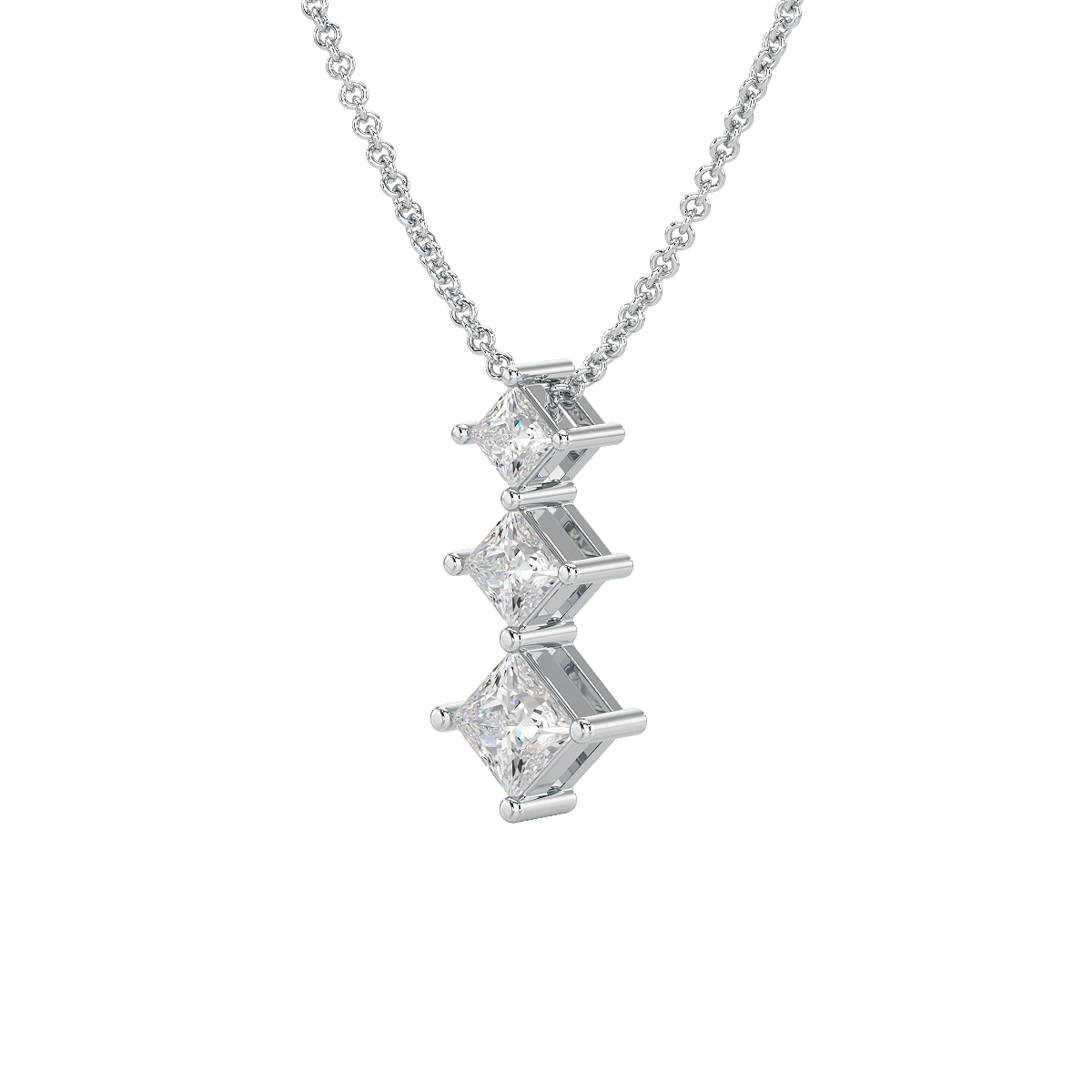 Princess Cut Graduated Pendant