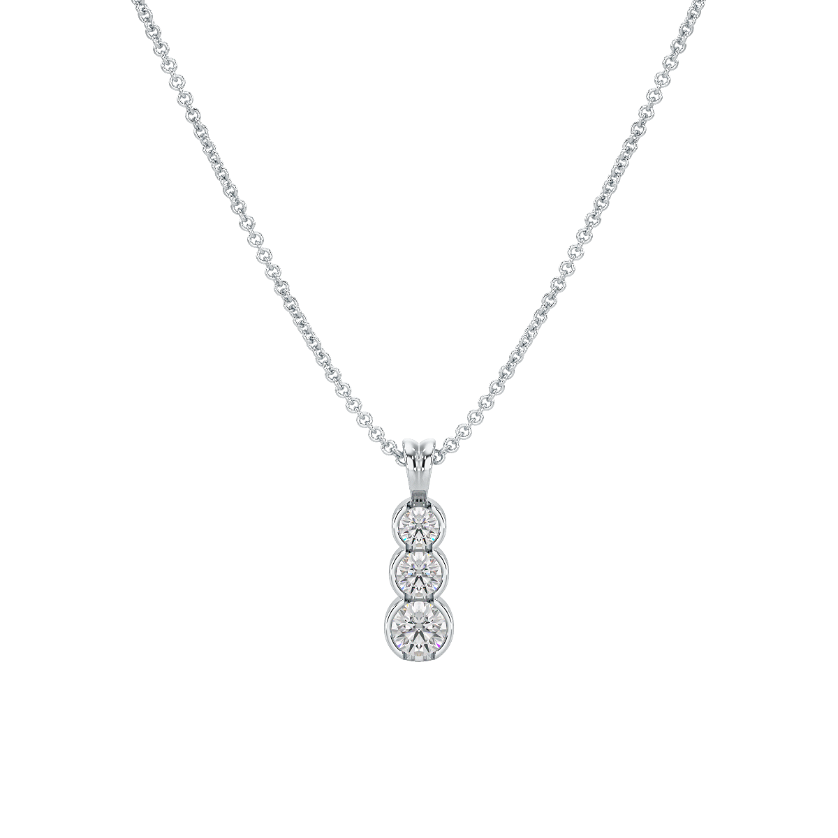Bezel Set Graduated Pendant