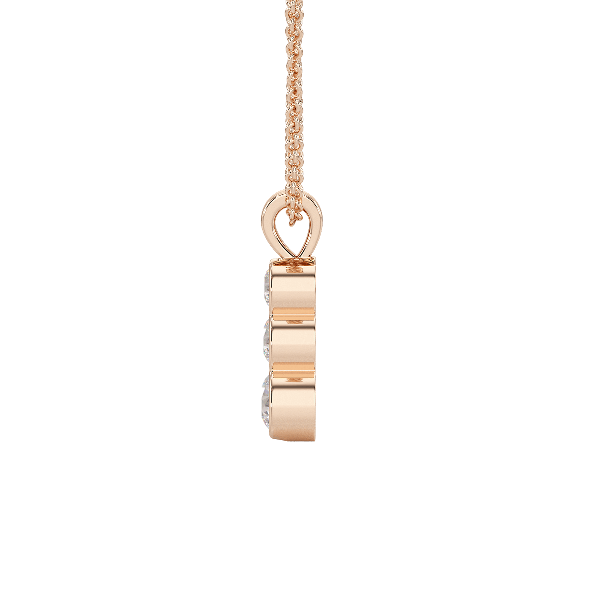 Bezel Set Graduated Pendant in rose gold