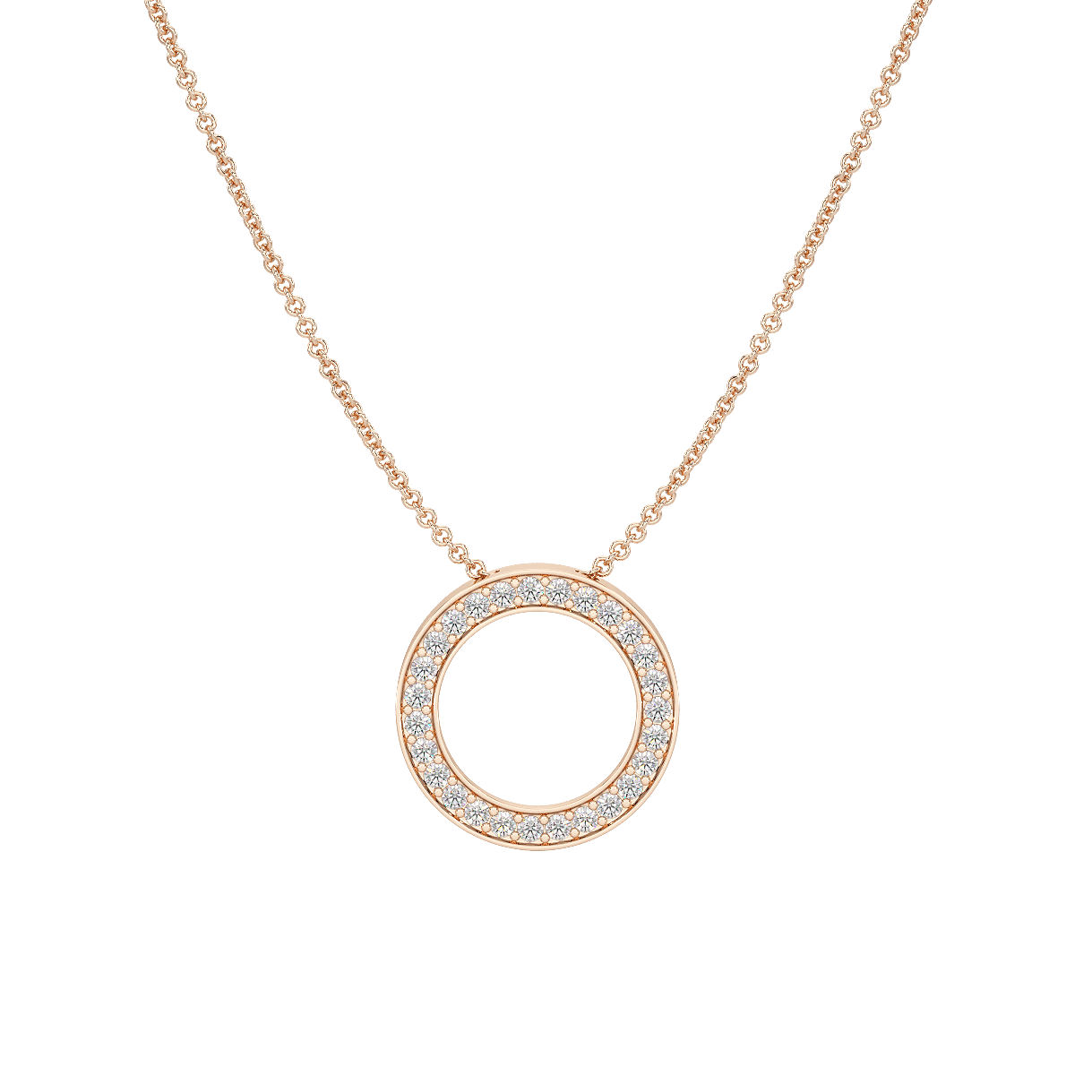 Circle Pendant Hidden Chain