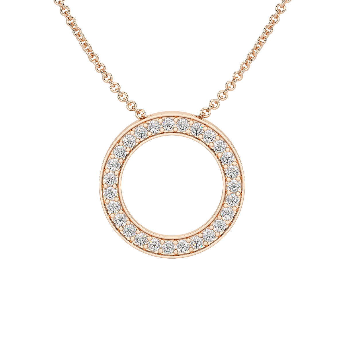 Circle Pendant Hidden Chain