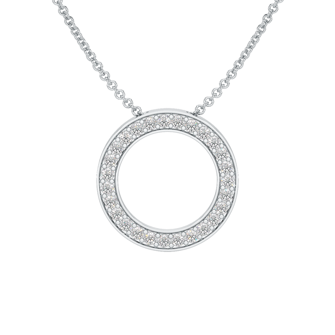 Circle Pendant Hidden Chain