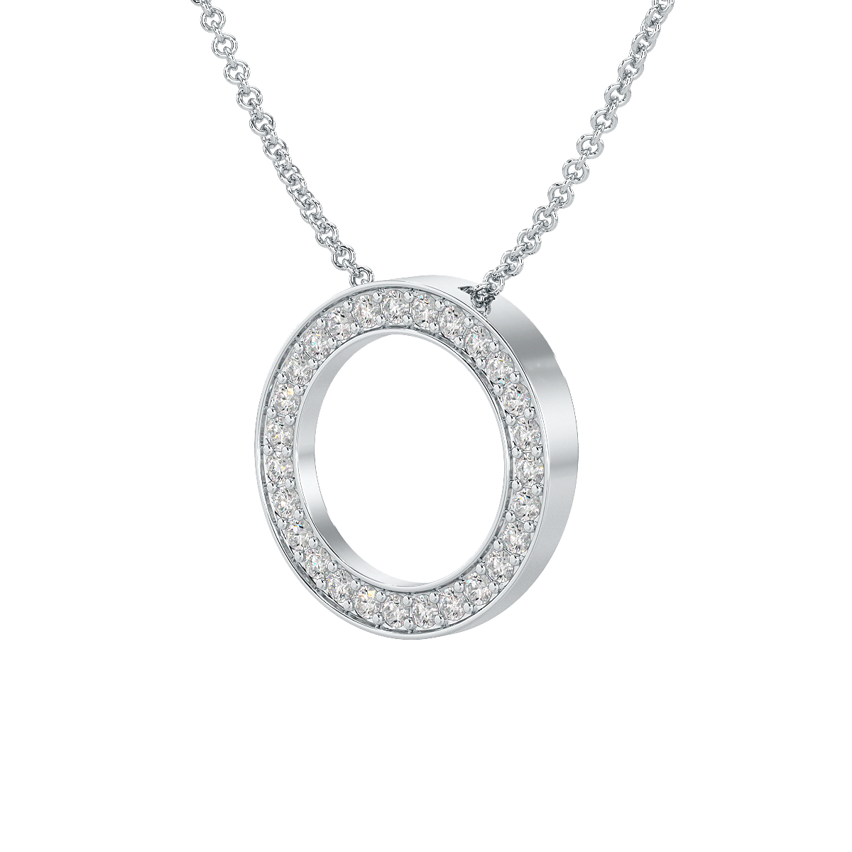 Circle Pendant Hidden Chain