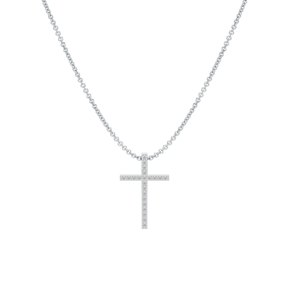 Prong Set Cross Pendant