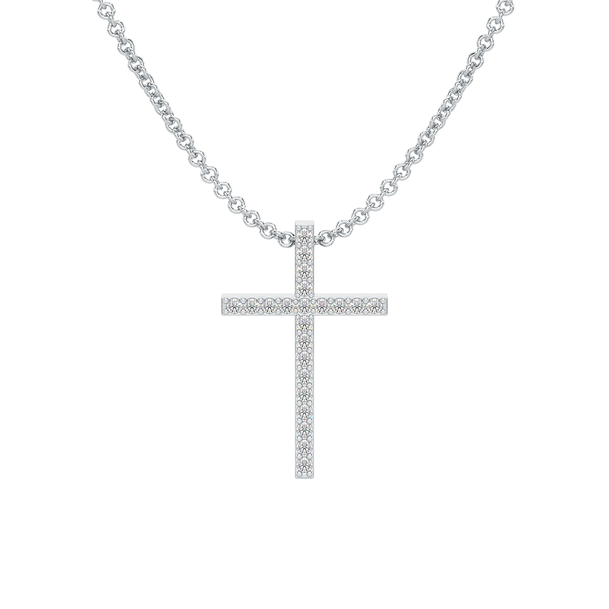 Prong Set Cross Pendant