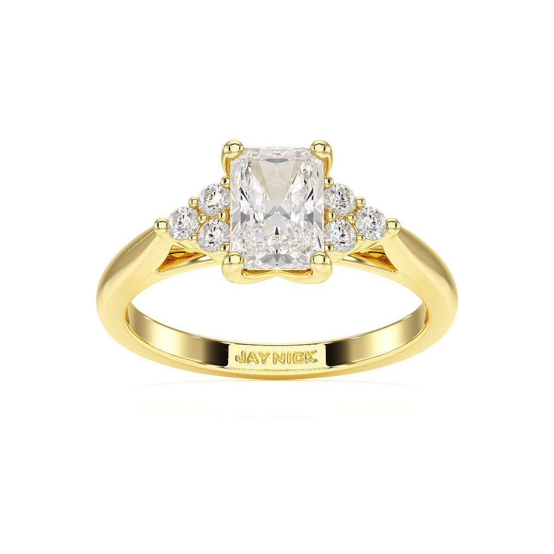 Radiant Trefoil Engagement Ring