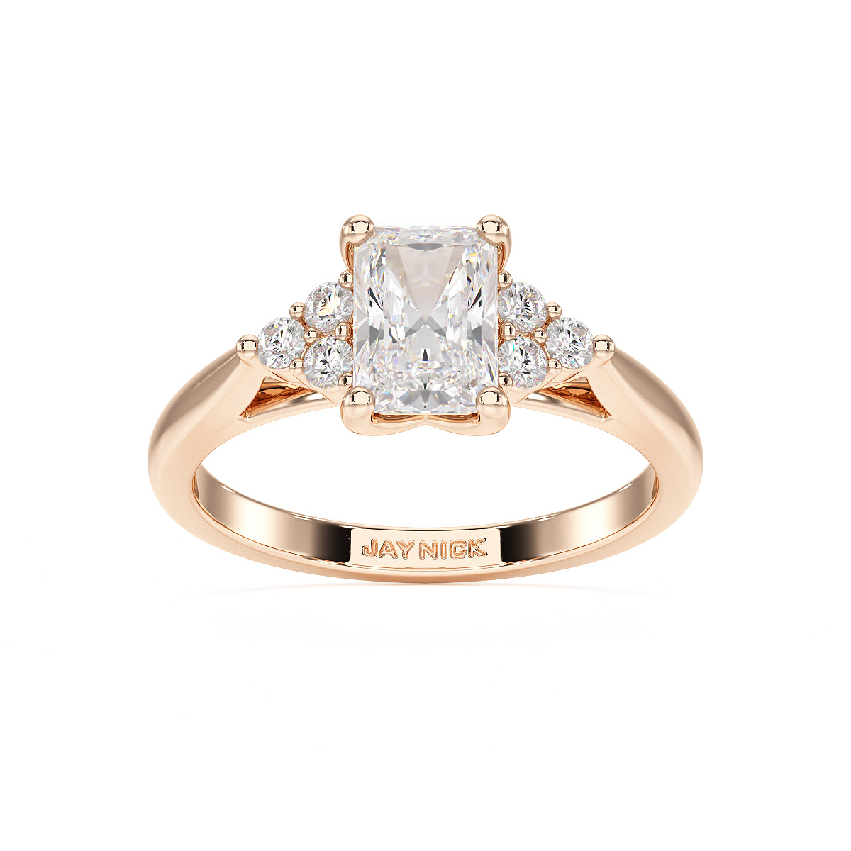 Radiant Trefoil Engagement Ring