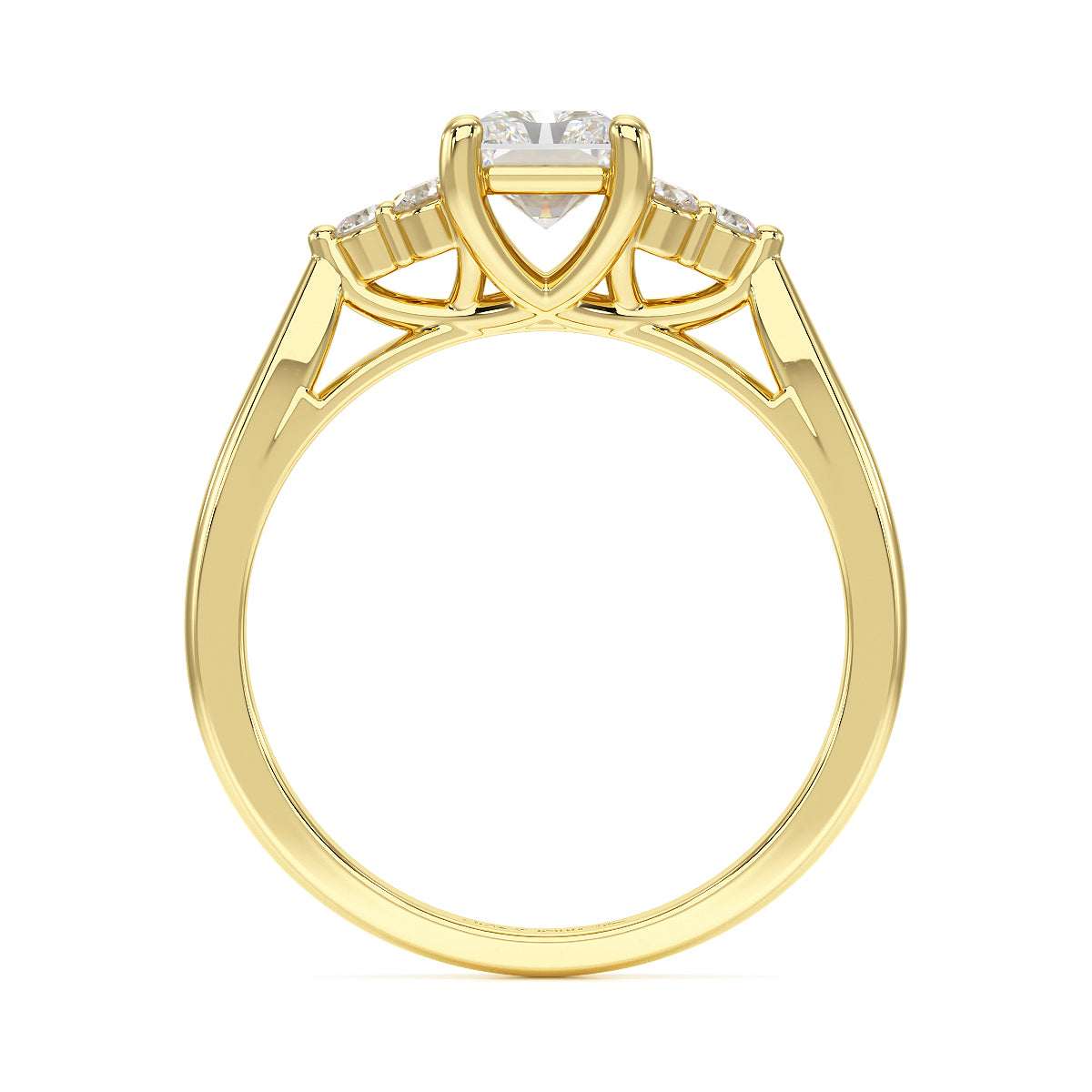 Radiant Trefoil Engagement Ring