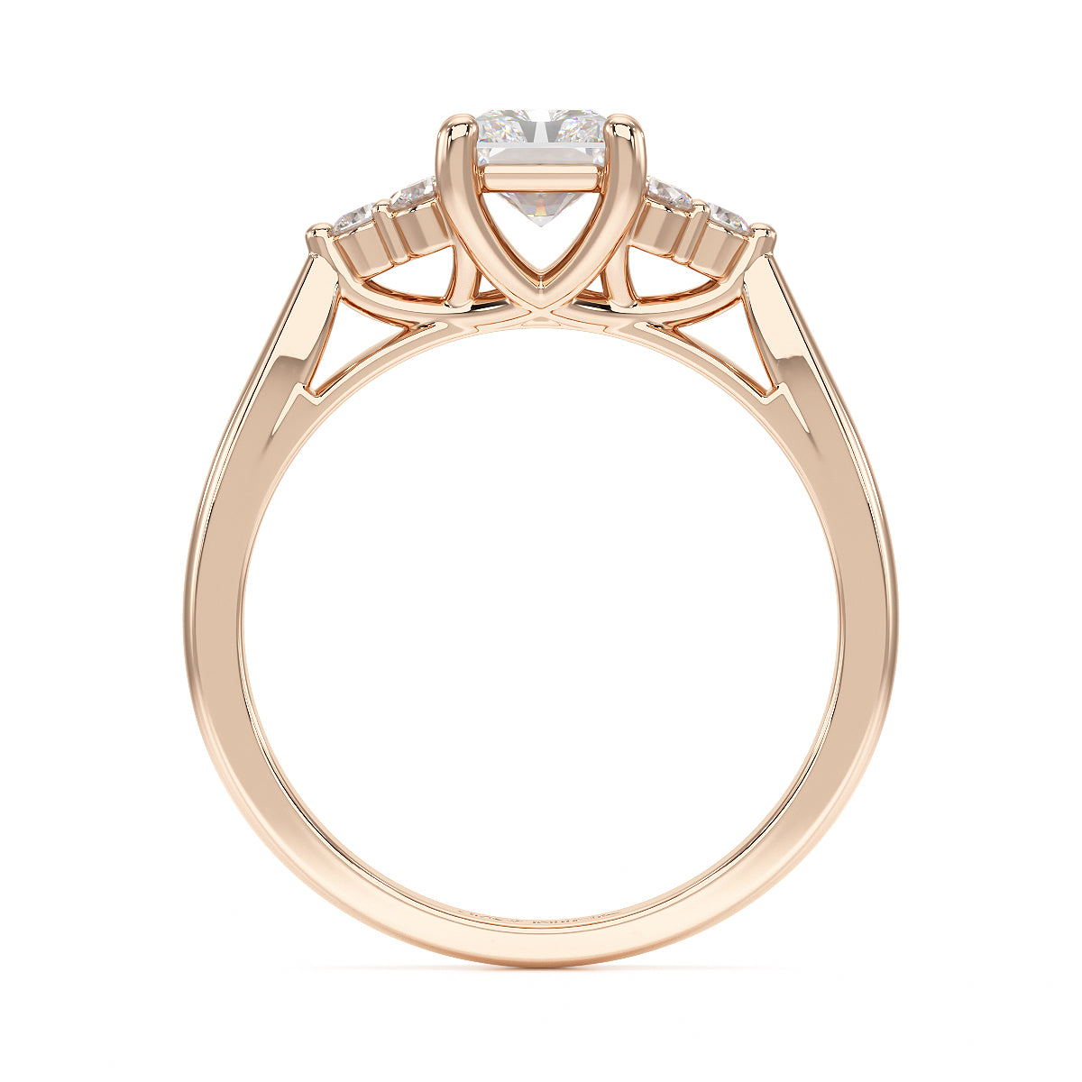 Radiant Trefoil Engagement Ring