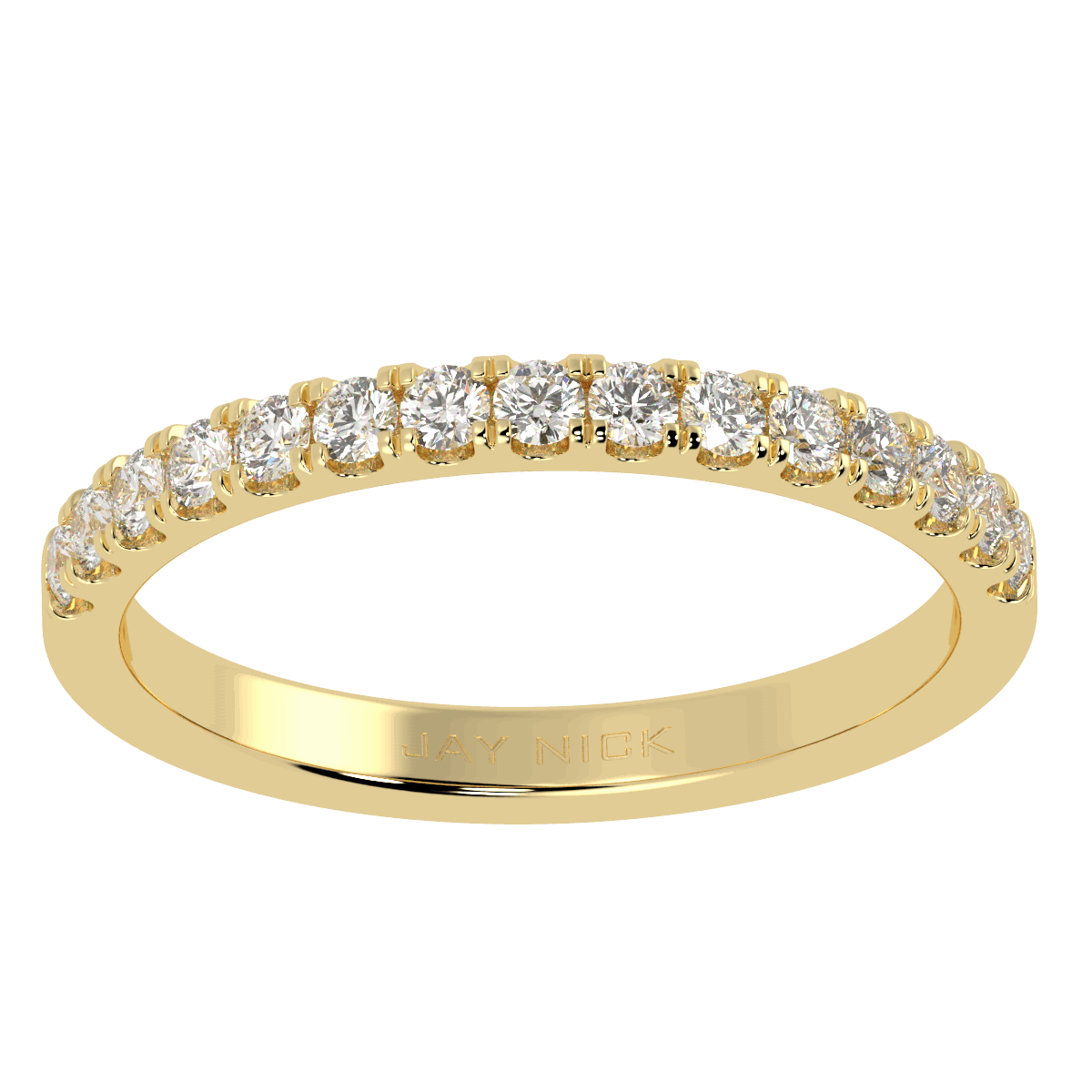 0.40ct Natural Diamond Half Eternity Ring 2.8mm 18K Yellow Gold
