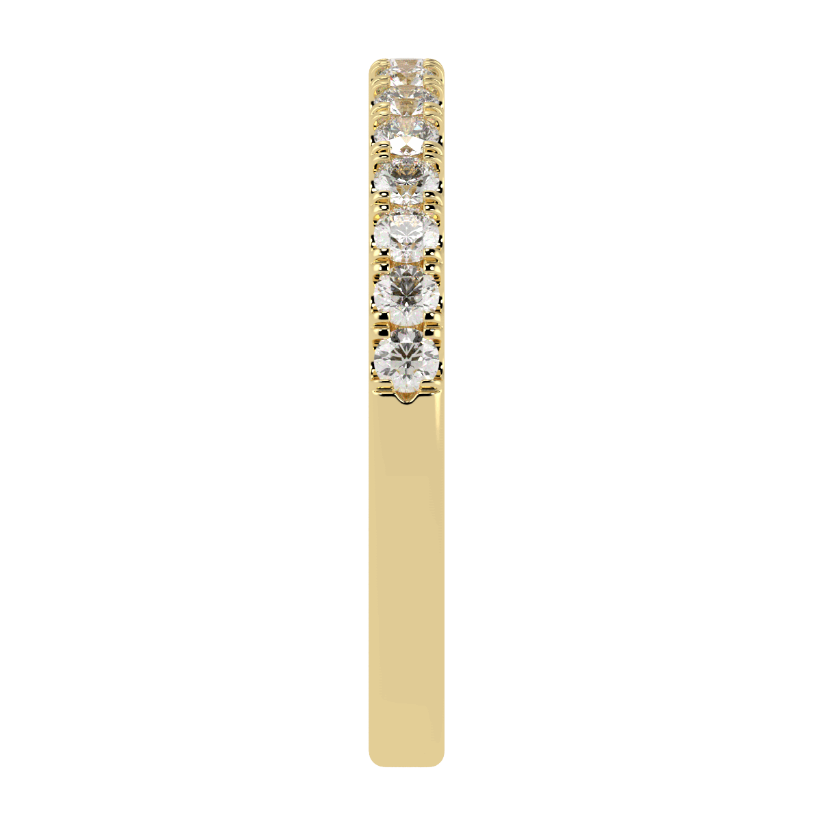 0.40ct Natural Diamond Half Eternity Ring 2.8mm 18K Yellow Gold