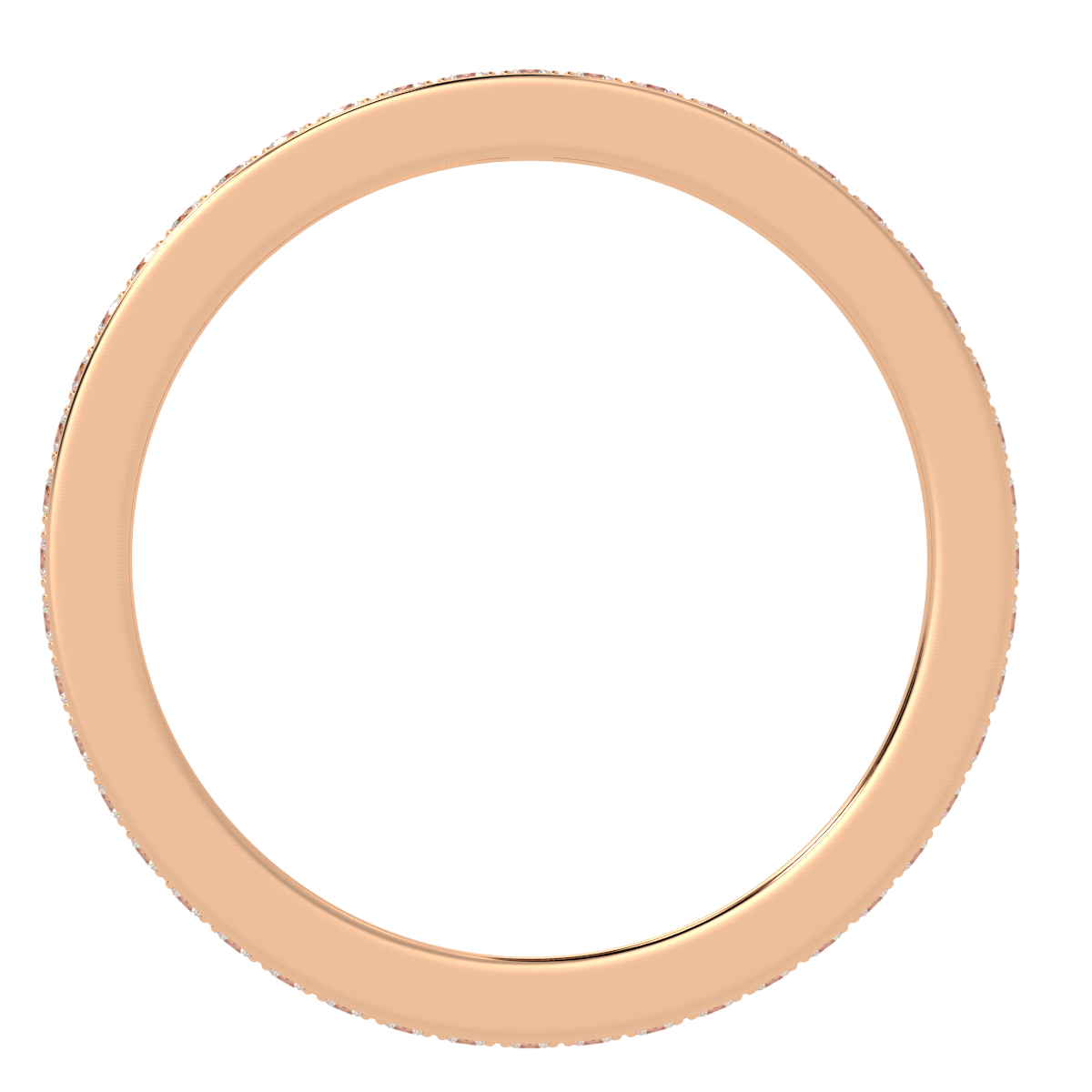 Prong Set Full Eternity Ring in rose gold, flat view