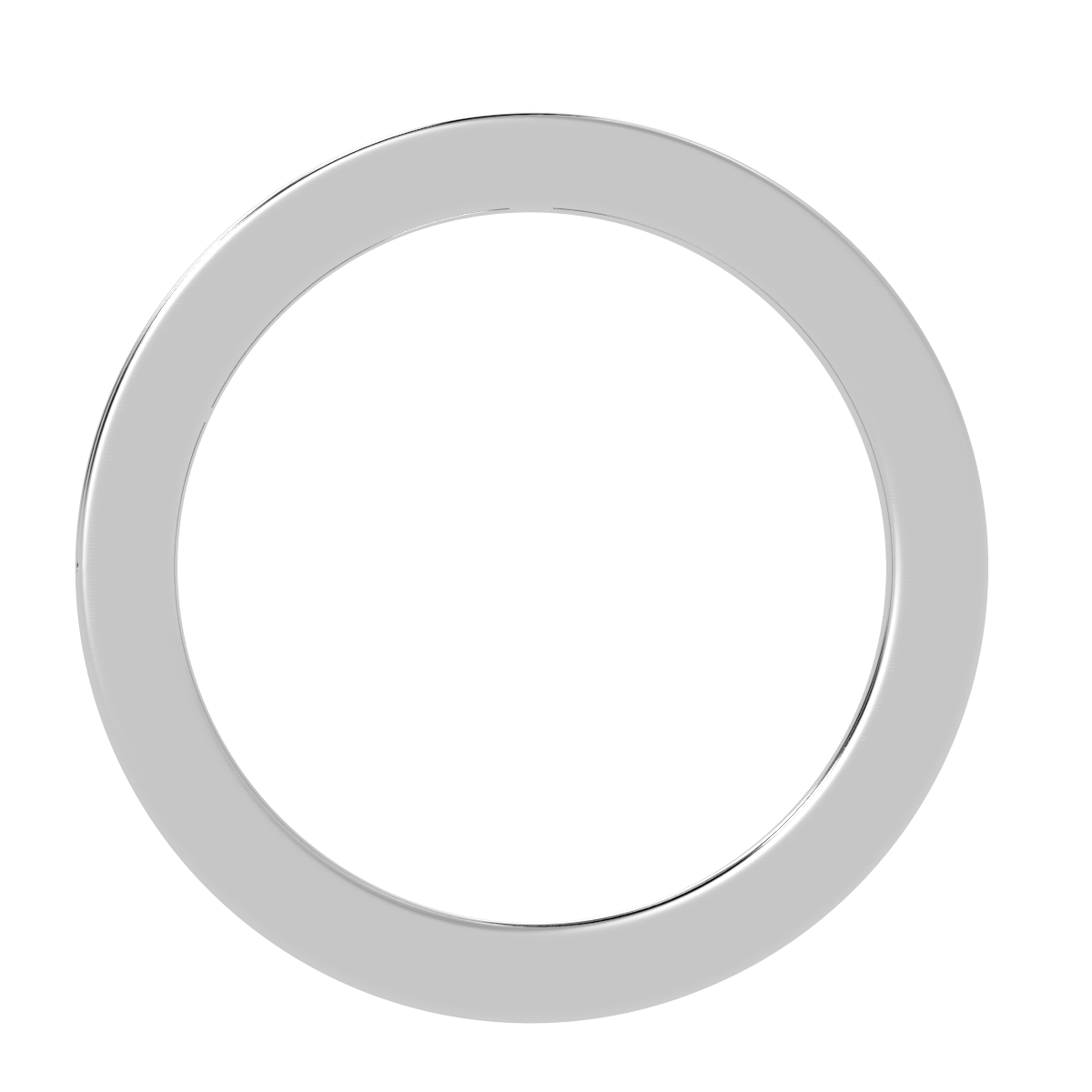 Baguette Cut Half Eternity Ring in white gold or platinum, flat view