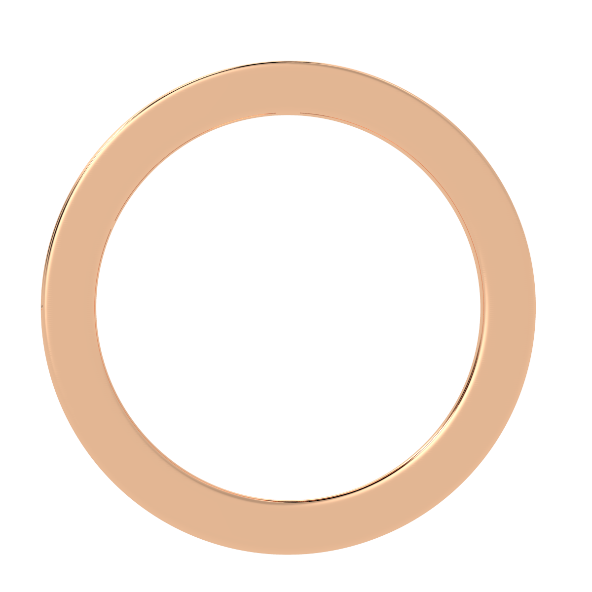 Baguette Cut Half Eternity Ring in rose gold, flat view