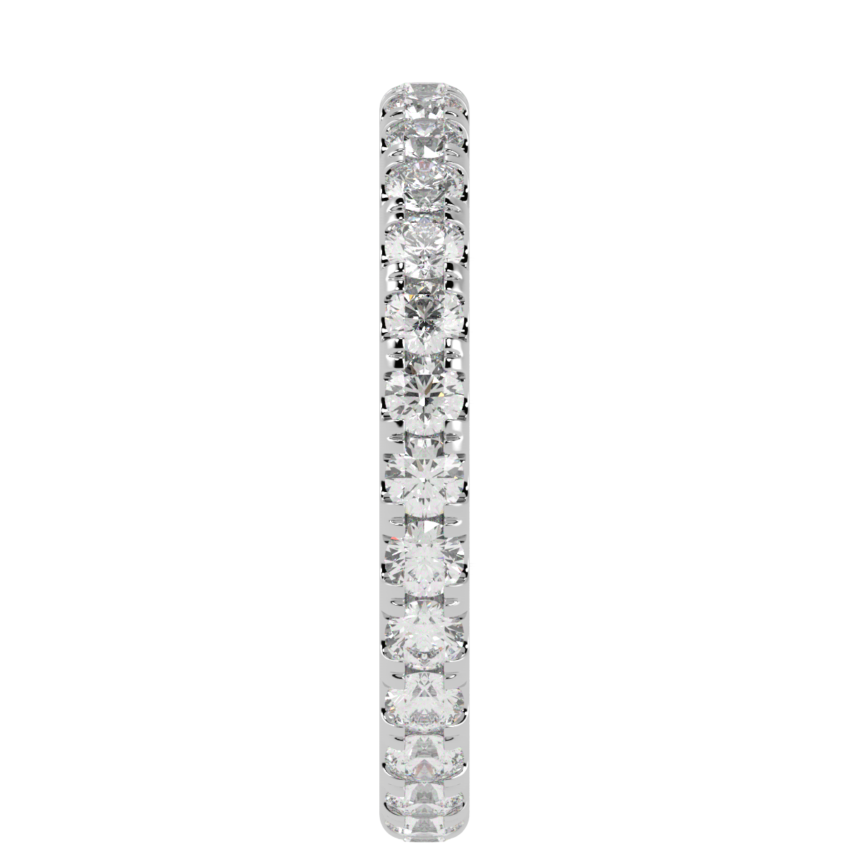 Micro Set Full Eternity Ring in white gold or platinum, side view