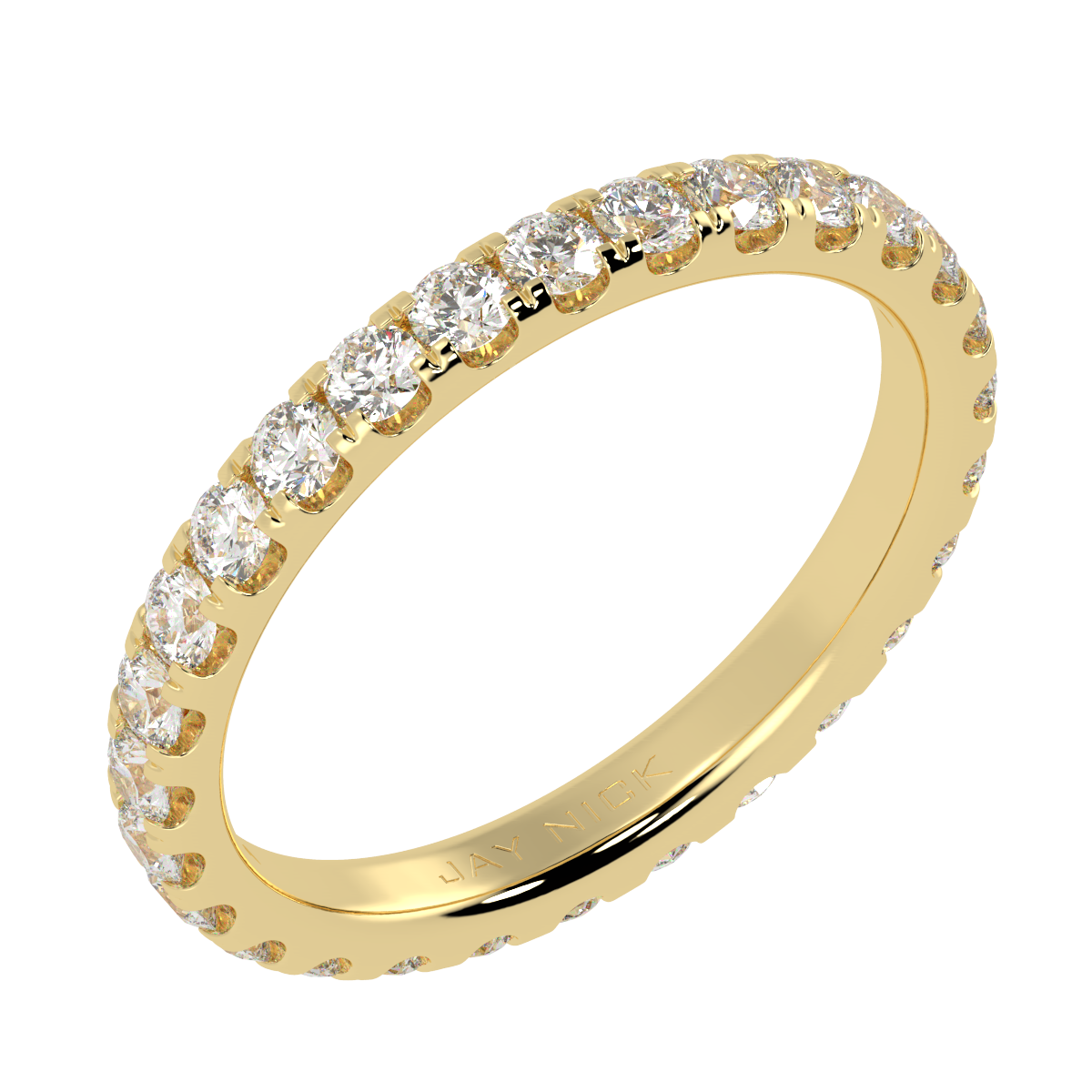 Micro Set Full Eternity Ring in yellow gold, perspective view