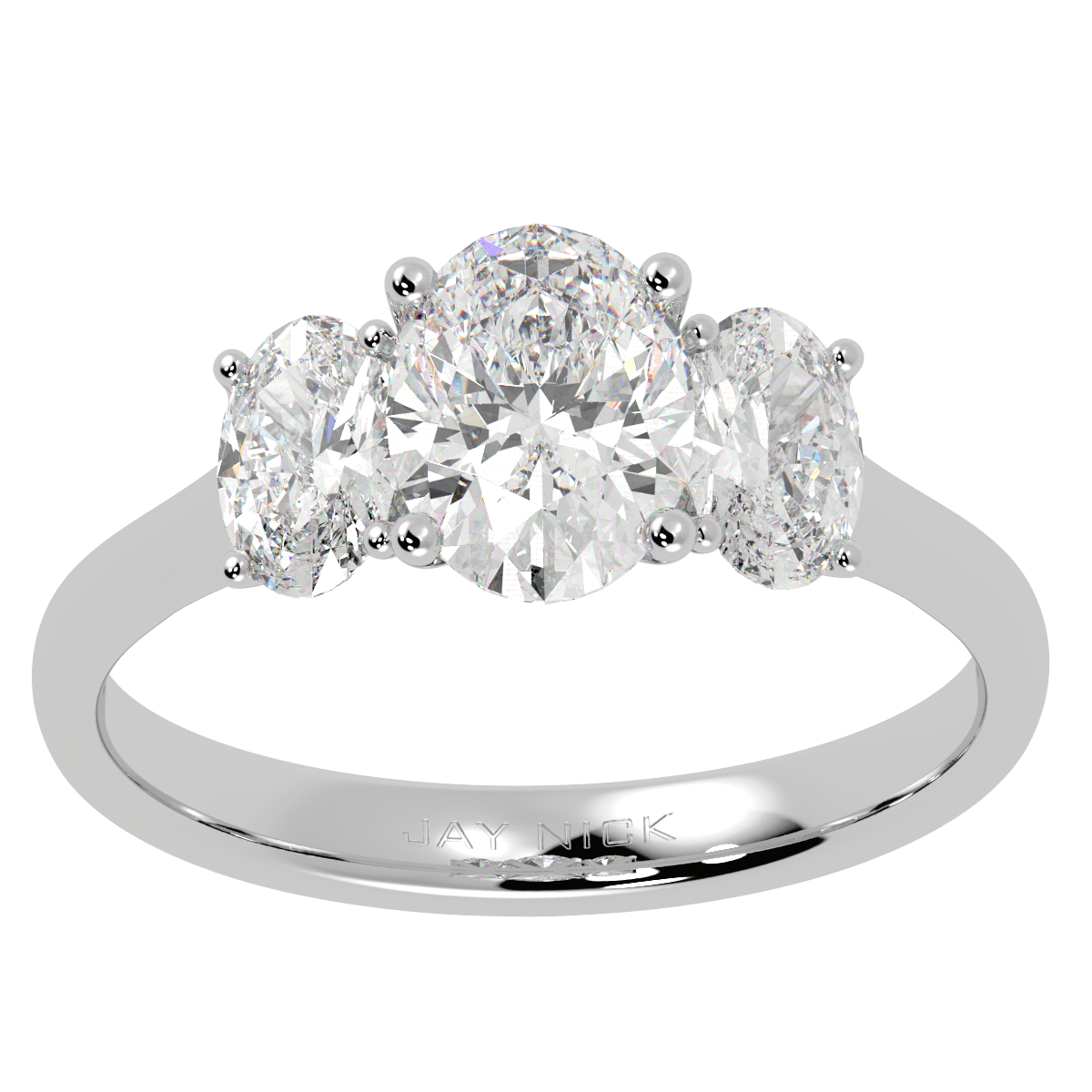 Oval Cut Trilogy Ring