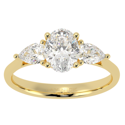 Oval &amp; Pear Three Stone Ring