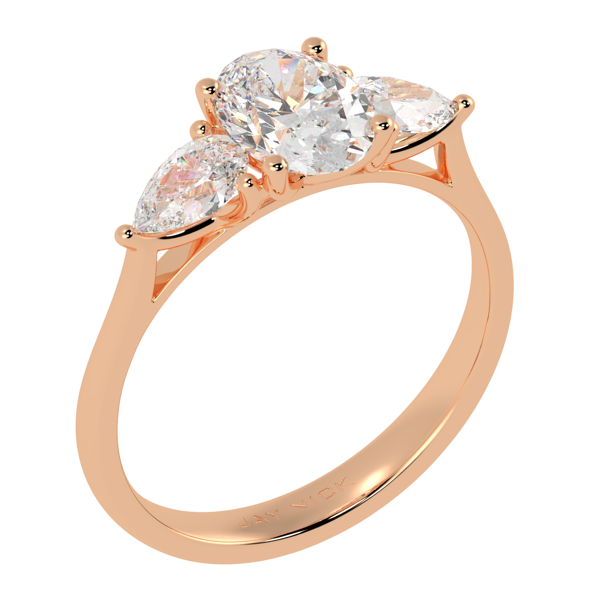Oval &amp; Pear Three Stone Ring