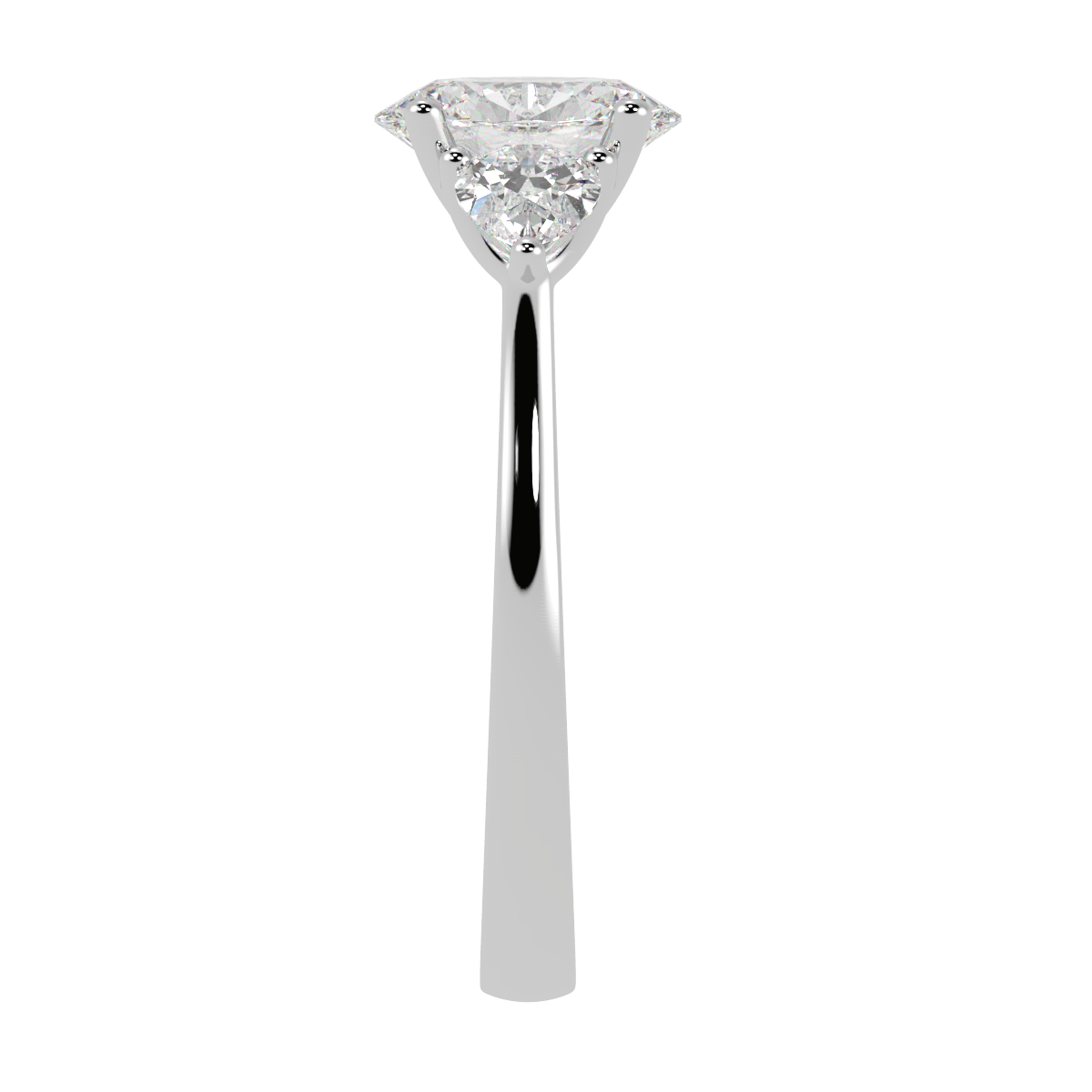 Oval & Pear Three Stone Ring