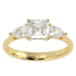 Asscher & Pear Three Stone Ring