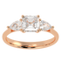 Asscher & Pear Three Stone Ring
