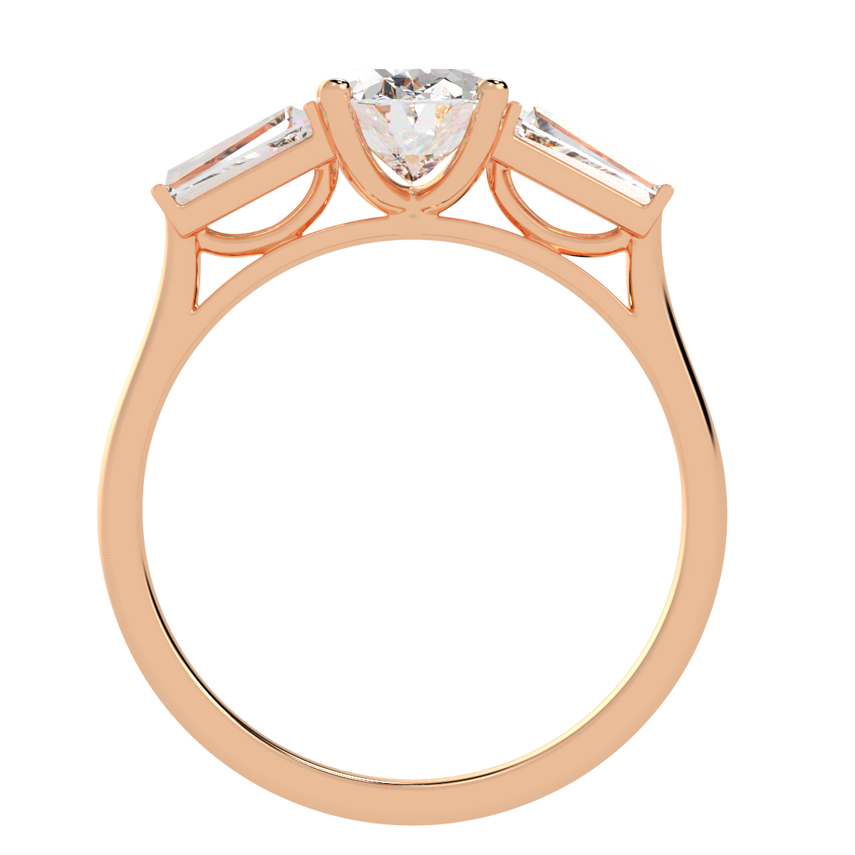 Oval &amp; Baguette Three Stone Ring