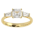 Asscher & Baguette Three Stone Ring