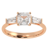 Asscher & Baguette Three Stone Ring